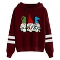 thumbnail image 2 of Christmas Gnome Hoodies for Women 2025 Long Sleeve Xmas Gnomes Graphic Hooded Sweatshirt Pullover Tops, 2 of 3