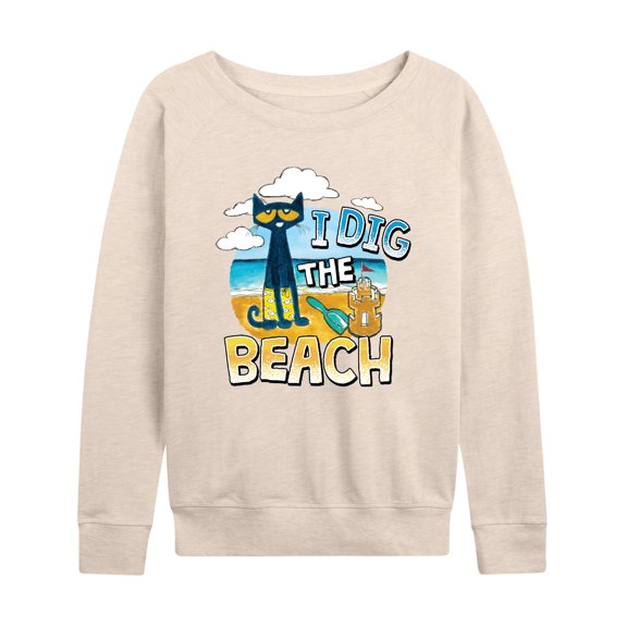 Pete The Cat - I Dig The Beach - Women's French Terry Long Sleeve Shirt