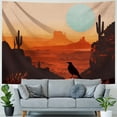thumbnail image 4 of Orinice  Western South Boho Aesthetic Art Tapestry, Sun River Bird Cactus Mountains Wall Decor for Bedroom Dorm Home Living Room Travel Camping 50x40inch, 4 of 6