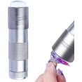 thumbnail image 1 of Mini Nail Curing Lamp, Handheld Uv With Gel Silicone Buffer Head, For Nail Art, Fast Home And Salon, Silver, 1 of 5
