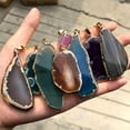 thumbnail image 4 of New Hemming Design Diy Natural Stone Agate Plate Jewelry Accessory（only Pendant）, 4 of 9