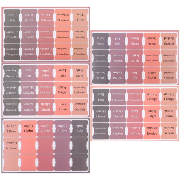 5 Sheets Index Tabs for Books Bible Inserts Notes Tags