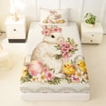 thumbnail image 3 of Erosebridal Farm Animal Rabbit Twin Sheet Sets,Rustic Flowers Kawaii Chicken Bedding For Easter Theme Lover 3pcs, 3 of 6