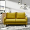 thumbnail image 2 of HomeStock Modern Motifs Stylish Modern Comfortable Couch for Living Room & Office Seating-Color:Mustard,Size:Velvet LoveSeat, 2 of 5