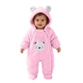 thumbnail image 6 of Mifsaly Girls Boys Baby Fleece Romper Infant Long Sleeve Sherpa Rompers with Cute Animal Bear Embroidery and Zipper Closure Infant Winter Warm Pajamas Clothes, 6 of 9