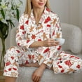thumbnail image 6 of Fuzoiu Gingerbread Holiday Sweets Print Women's Long-Sleeved Pajama,Lounge Button Down Nightwear,Womens Notch Collar Pajama Set-Medium, 6 of 7