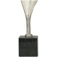 thumbnail image 5 of 8" x 30" Silver Aluminum Textured Leaf Abstract Sculpture with Black Marble Base, by DecMode, 5 of 13