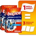 thumbnail image 2 of Mega Dryer Sheets, Fresh Breeze, 130 Count, Fabric Softener Sheets with Static Control, Wrinkle Reduction, Extra Softness, Lasting Scent, Repels Lint, 2 of 5