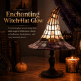 thumbnail image 4 of 2026 Stained Glass Witch Hat Table Lamp, Colorful Gothic Halloween Décor with Purple & Orange Panels for Seasonal Accent Lighting & Display, 4 of 8
