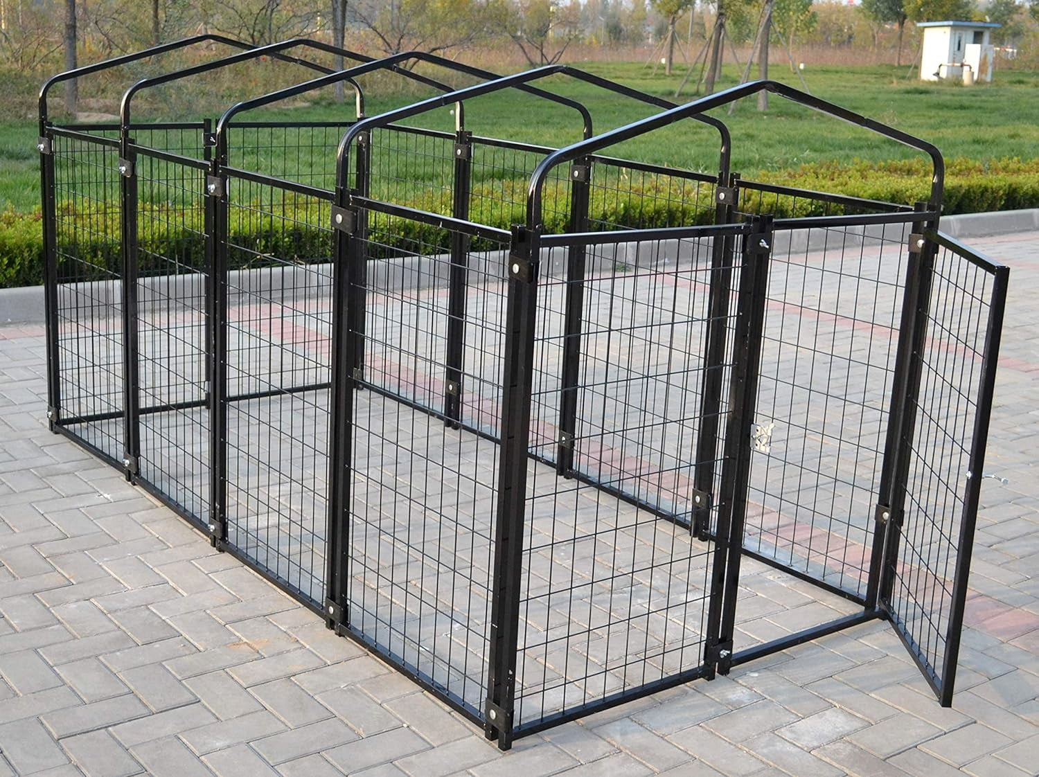 Omitree NEW Modular Heavy Duty Dog Kennel Welded Steel Panel Pet Cover 4' W x 8' L x 4' H