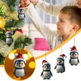 thumbnail image 2 of 3PCS Cartoon Christmas Penguin Car Hanging Ornament for Home Tree Wall Window and Living Room Festive Decoration Set, 2 of 9