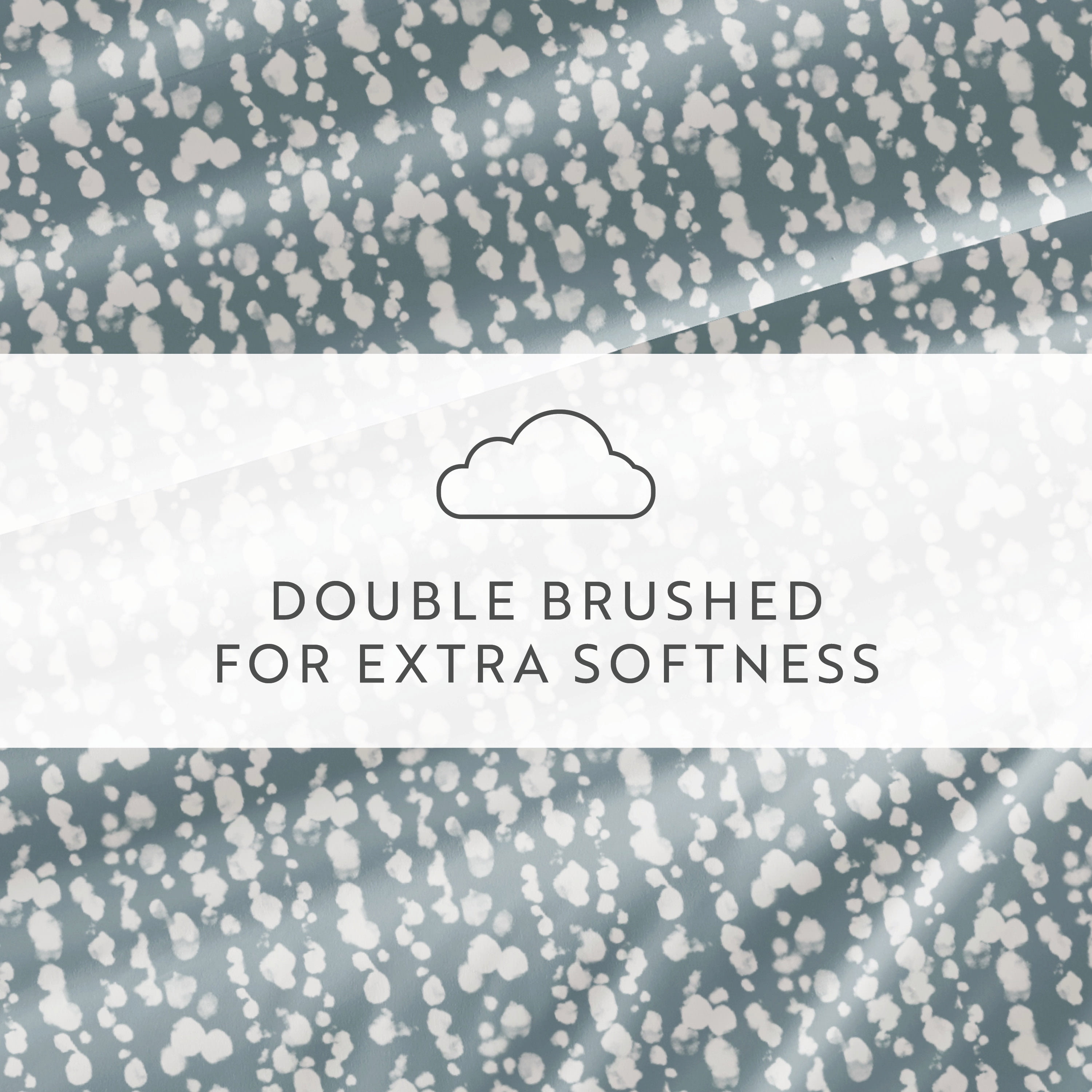 Noble Linens 4 Piece Pattern Microfiber Bed Sheets Set, Cloud Burst Blue, Full