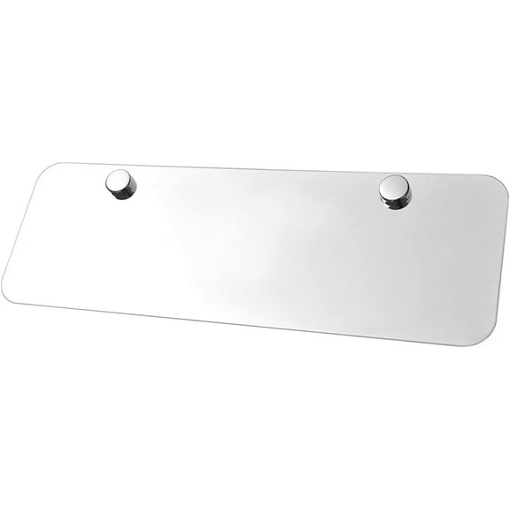 LFPartS Blank Stainless Steel License Plate (12"x4" Half Size, Chrome)