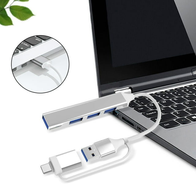 Cameland Mini Type-C Hub Extensions, 4 Port Usb 3.0 Hub, 2.0 Hub, Type-C Adapter Station, Ultra Slim Portable Data Hub, Type-C Splitter Aluminum