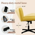 thumbnail image 3 of Walsunny Armless Cross Legged Office Wide Chair for Vanity Desk, Adjustable Swivel Padded Fabric Vanity Task Computer Chair, 3 of 10