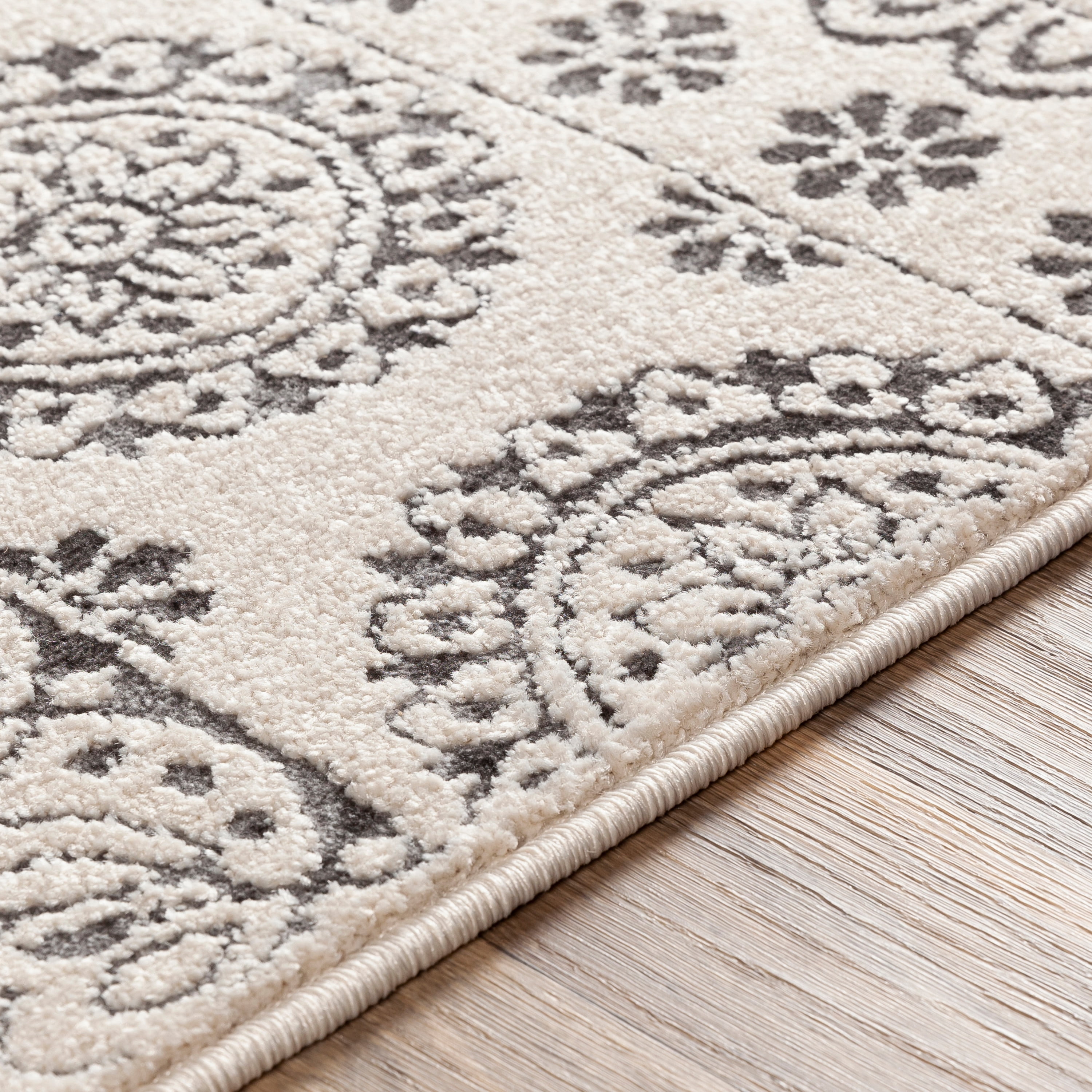 Bahar Charcoal 6'7" Square Traditional Square Area Rug