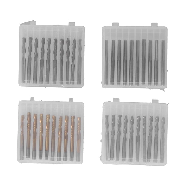 40 piezas/set de fresas de vástago de 1/8 pulgadas, brocas para carpintería, fresadora CNC, fresadora de tallado, juego de puntas (fresa plana, fresa esférica, fresa recta de 2 filos, fresa en