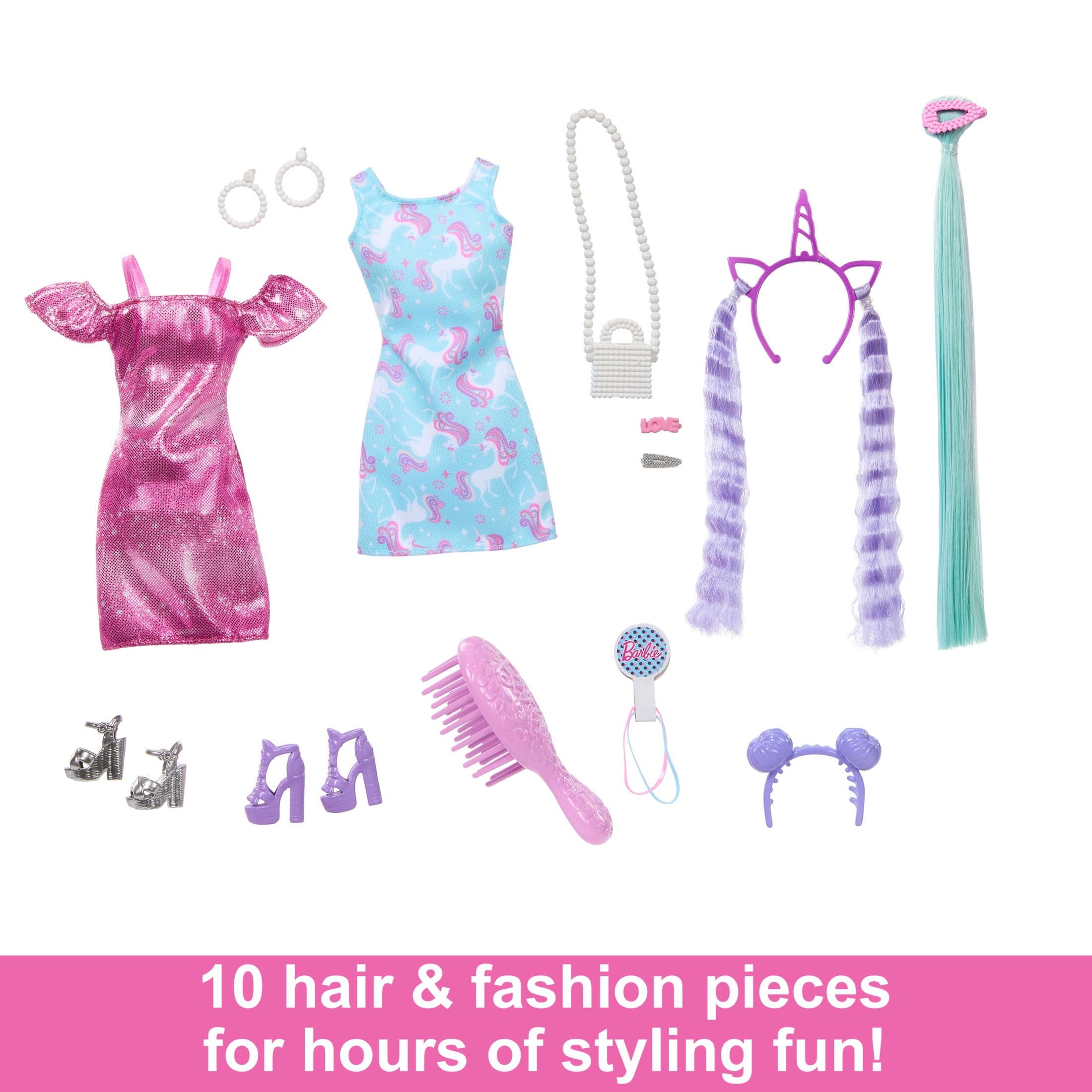 Barbie Fun & Fancy Hair Doll with ExtraLong Colorful Black Hair and Styling Accessories  (图3) Barbie Fun & Fancy Hair Doll with ExtraLong Colorful Black Hair and Styling Accessories  (图3)