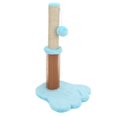 thumbnail image 2 of ZOUSSIQI Cat Scratching Post 19 Inches Tall 2 in 1 Cat Scratch Climbing Post with Interactive Plush Ball for IndoorCat Paw Shape Base Blue CW1110A-754, 2 of 13