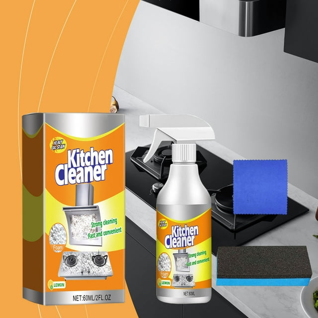 Limpiador de Espuma para Cocina, Extractor de Aceite para Limpieza de Grasa y Suciedad Persistente, 60 Ml