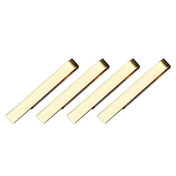 4PCS NEW Metal Clasp Accessories Mens Tie Clip Tie Pin Necktie Clip Clothes Pegs GOLD