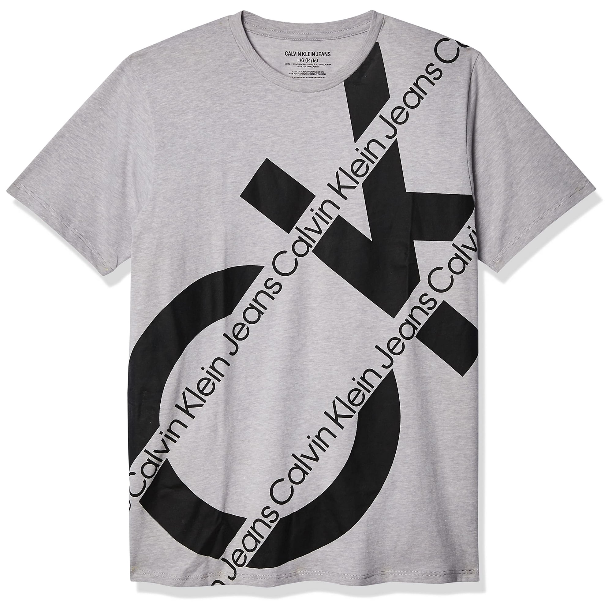 Calvin Klein Boys' Short Sleeve All Over Printed Crew Neck Tee Shirt,  Knockout Light Grey 22, 6 | Walmart Canada