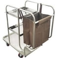thumbnail image 4 of Commercial Room Cleaning Push Cart Janitor Cart Kitchen Trolley with Cloth Bag Stainless Steel 3 Shelf Hotels Housekeeping Cleaning Tools, 4 of 7