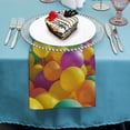 thumbnail image 4 of FANNA Yellow Happy Balloons Polyester Dinner Napkin for Dining Table Decoration - Reusable Machine Washable Fabric for Events and Home Use 2 PCS, 4 of 7