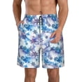 thumbnail image 1 of Balery Icy Blue Snowflakes Traje de Baño Estilo Hawaiano para Hombre, Shorts de Secado Rápido con Bolsillos-XX-Large, 1 of 6