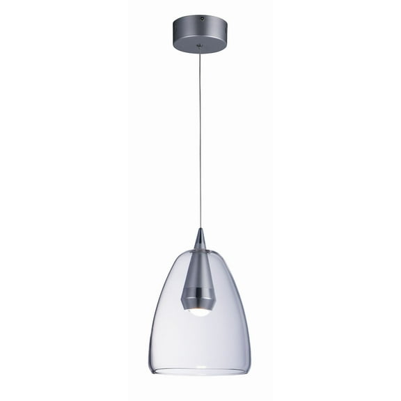 ET2 E24608-18PCSV 8 in. Sven LED Single Pendant Ceiling Light, Polished Chrome & Silver