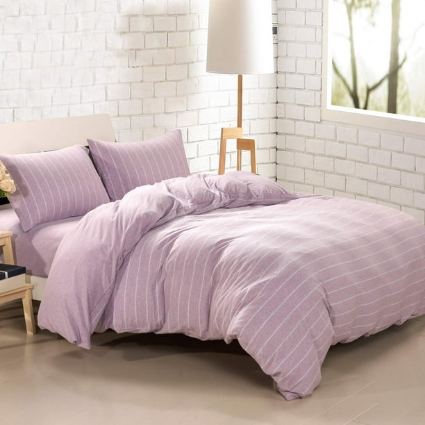 PURE ERA Duvet Cover Set Ultra Soft Heather Jersey Knit Cotton Home