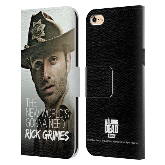 Head Case Designs Officially Licensed AMC The Walking Dead Rick Grimes Legacy Deputy Hat Leather Book Wallet Case Cover Compatible with Apple iPhone 6 / iPhone 6s