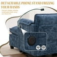 thumbnail image 6 of Villeston 112" Oversized L Shaped Sectional Sofa for Living Room, Modern Chenille Comfy Boucle Sleeper with Movable Storage Ottoman, Phone Holder, USB Charging Port,Navy Blue, 6 of 9
