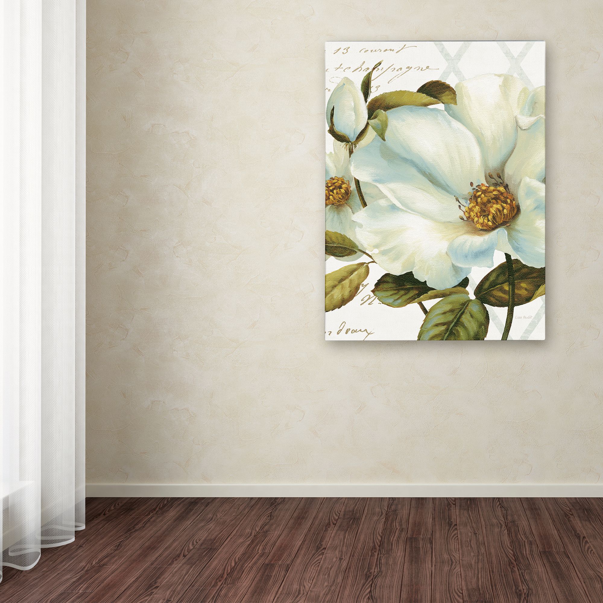 Trademark Fine Art 'White Floral Bliss II Crop' Canvas Art by Lisa Audit