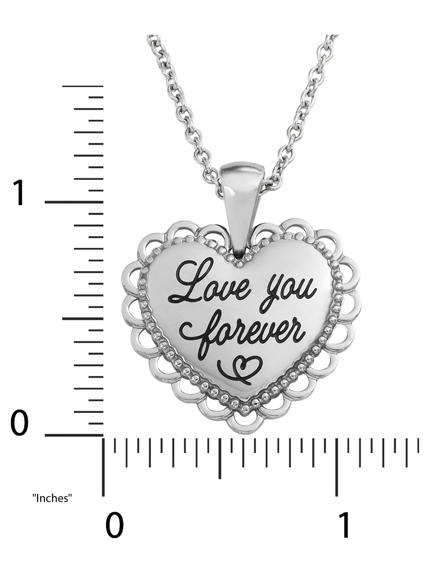 Hallmark Connections Women's Stainless Steel "I Love You Forever" Heart Pendant, 18"