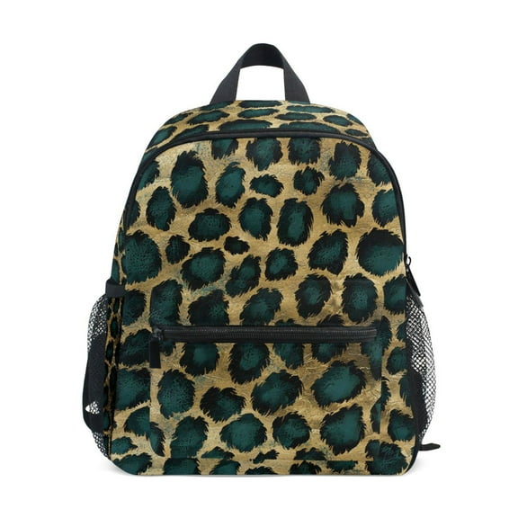 ALAZA Green Leopard Pattern School Backpack Small Bookbag Mini Bags