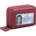 thumbnail image 1 of Rawiri Cartera pequeña de piel auténtica para mujer con protección RFID, mini cartera para mujer, monedero con cremallera, tarjetero con muchas ranuras para tarjetas, 1 of 5
