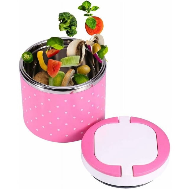 Jinsinto600ml Pink Insulated Lunch Box 1 Layer Thermos Insulated Box Stainless Steel Insulated Hot Food Storage Container