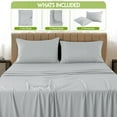 thumbnail image 4 of Lux Decor Collection Rayon from Bamboo Blend Queen Sheets Deep Pockets - 4 Piece Cooling Bed Sheets Set, Gray, 4 of 9
