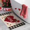 thumbnail image 6 of Valentines Day Red Rose Flower Decorative Front Door Mat, Love Buffalo Plaid Farmhouse Doormat Indoor Outdoor Non-Slip Floor Entryway Rug, Anniversary Wedding Home Kitchen Decoration 17x30 Inch, 6 of 6