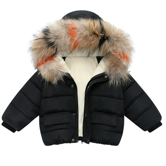 Boys Girls Winter Coat Lightweight Water-Resistant Jacket Hooded Kids Puffer Jacket Toddler Boy Clothes 06-12 Months