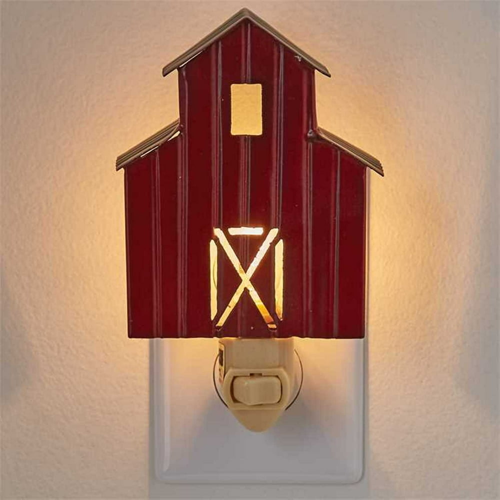Park Designs Red Barn Night Light Electric Metal Farmhouse Decor