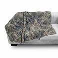 thumbnail image 3 of Marble Print Soft Flannel Fleece Throw Blanket, Ceramic Style Grunge Scratches Formless Lines and Cracks Artwork, Cozy Plush for Indoor and Outdoor Use, 50" x 70", Tan Beige Dark Taupe, by Ambesonne, 3 of 6