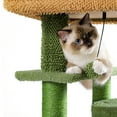 thumbnail image 5 of Pefilos 35 Inches Cactus Cat Tower with Sisal Covered Scratching Post Cat Tree for Indoor Cats, Cat Climbing Stand with Plush Perch and Climbing Ladder for Multi-Level Cat Condo, Green, 5 of 15