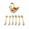 thumbnail image 2 of Swan Dinnerware Set, Golden Exquisite Design Decorative Swan Base Holder With 6 Spoons For Coffee Fruit Dessert Stirring Mixing, 2 of 8
