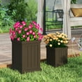 thumbnail image 2 of Gymax 19'' Square Plastic Planters Set of 2 w/ Drainage Holes & Nesting Design, 2 of 10