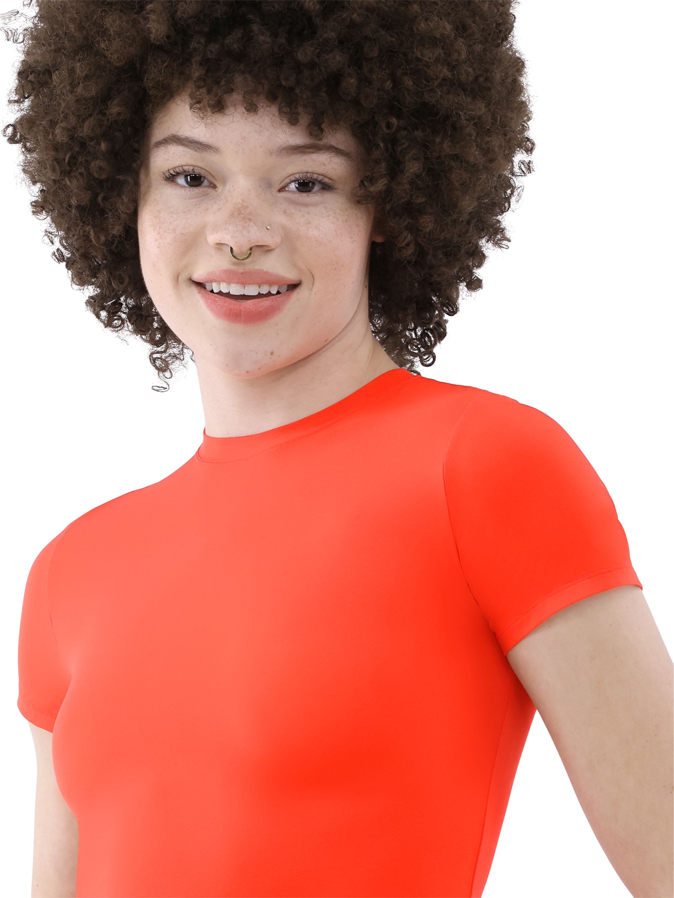 No Boundaries Fit Stretch Tee with Short Sleeves, Women's XS-XXXL