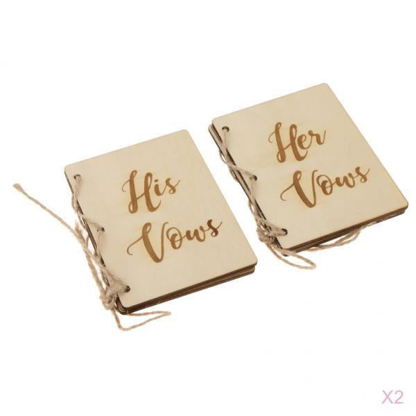 Unfinished Wooden Cover His Vows Her Vows Booklets Wedding Party Supplier 