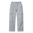 thumbnail image 3 of Jessboyy Boys Sweatpants 5-6 Years Elastic Waist Drawstring Boys Pants with Cargo Pockets Casual Straight Leg Sweatpant for Fall Winter School Gray, 3 of 4
