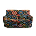 thumbnail image 3 of Xoenoiee Colorful Daisy Flower Print Recliner Loveseat Cover 2 Seater Recliner Slipcover Soft Polyester Couch Slipcovers 6 Pieces Form Fit Stretch Furniture Protector, 3 of 6